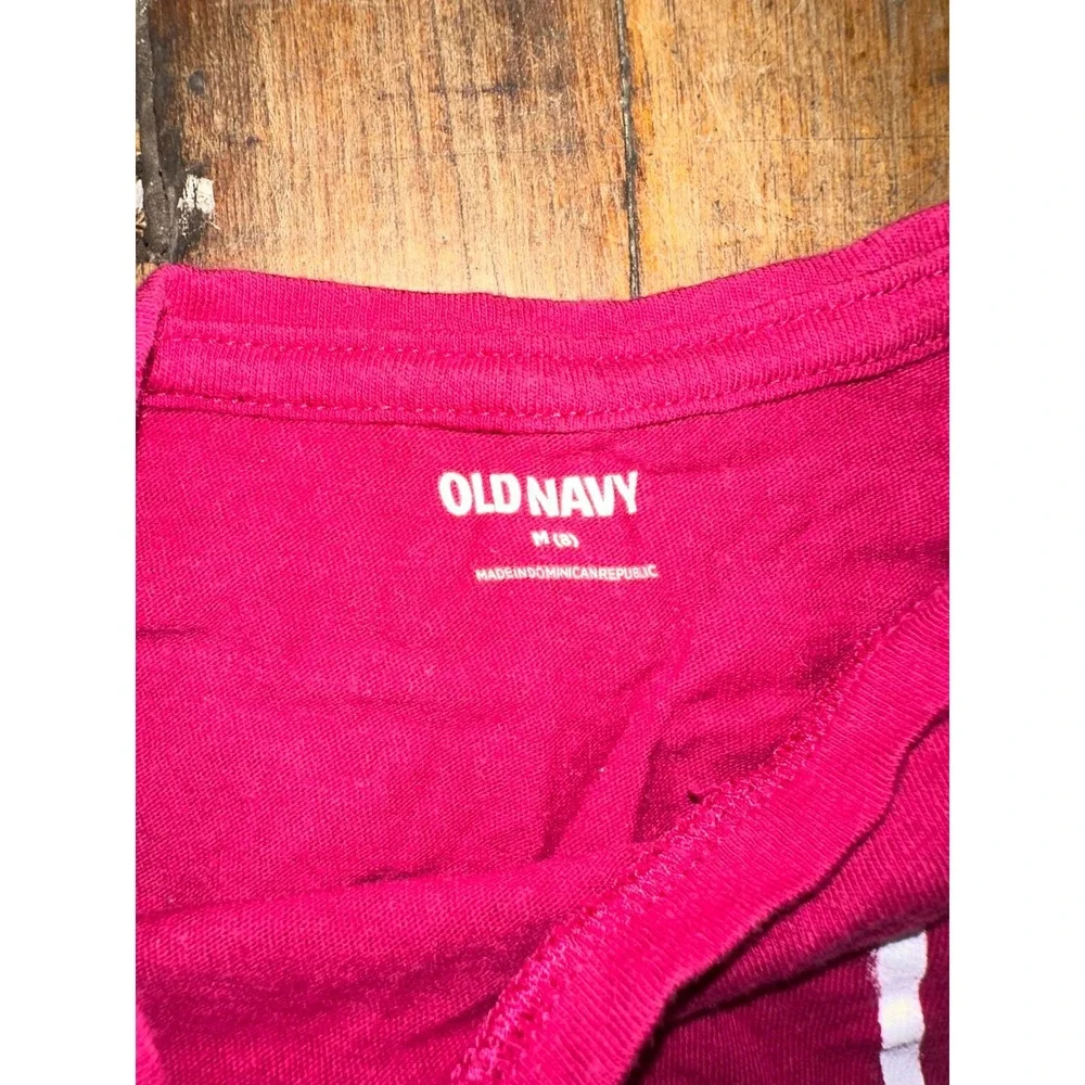 Old Navy T Shirt Girls Medium Pink Short Sleeve Round Neck Pullover Outdoor‎ Tee